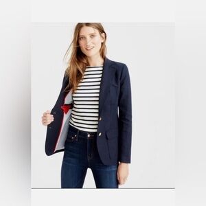 J Crew women’s Rhodes Wool Blazer, Dark Navy, 8P